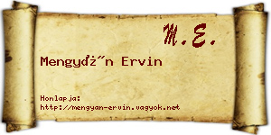 Mengyán Ervin névjegykártya
